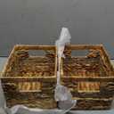 Bagnizer Hand-woven Water Hyacinth Baskets, Pantry Organizers and Storage with Handles, Decorative Wicker Baskets for Organizing Shelves, Laundry (10x8.5x7in 2-Pack, Natural Hyacinth)