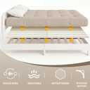 12mm King Size Vertical Bed Slats, 76 x 80'' Fabric Covered Bunkie Board King Size, Mattress Support Wooden Bunkie Board with Cover for Metal Frame Low Profile Beds Support, Platform Beds and Couch, About 73 X 39 Inches / 186 X 100 Cm