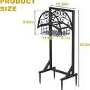 Heavy Duty Garden Hose Holder with Storage Basket, Detachable & Super Stable Water Hose Holder for Outside, Supports 160-Feet Hose, Perfect for Yard and Lawn