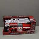 Maxx Action 2-N-1 Firetruck with Joystick Controls, Lights, Siren Sounds, Motorized Movement, and 360 Spinning Ladder - 16-Inch Rescue Toy Vehicle for Kids