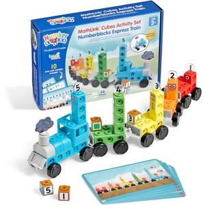 hand2mind Numberblocks Express Train MathLink Cubes Activity Set, Preschool Learning Activities, Train Toy, Counting Blocks, Number Toys, Kids Educational Toys, Math Manipulatives for Preschoolers