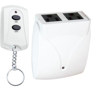Prime Wire & Cable TNRC21 1 PK 2-Outlet Wall Tap with Remote, White
