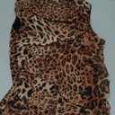 Chunpin Women's Mock Neck Mesh Sleeveless Bodysuit Ruched Going Out Tops Thong Body Suits (Brown Leopard, Small)