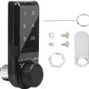 Code Security Lock Touch, VDHU Electronic Cabinet Deadbolt Lock, Digital Keypad Password Keyless Entry Key Access for Doors Coded Locker for Furniture, Hotel, Company, Factory (L=20)