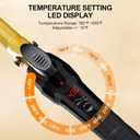 DAN Technology 3/4 Inch Curling Iron Wand, Tourmaline Ceramic Hair Curler with LCD Display (180F430F), Fast Heating, Dual Voltage, Auto Shut-Off, Black & Gold