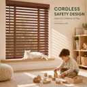 2" Cordless Wood Blinds for Indoor Windows, Window Blinds Cordless for Home, Venetian Blackout Blinds & Shades for Bedroom, Kitchen, Room Darkening Privacy, Dark Brown, 30" W x 60" H
