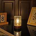 Battery Operated Light with Timer,Adult Night Lights for Bedroom,Mini Lamp for Lndoor Use in Bathroom, Hallway,Glass Decorative Warm Light Lamp (Warm Light)