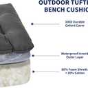 IPYNBAP Outdoor Bench Cushion, 48x18x5 Inch, Waterproof Bench Cushion for Outdoor/Indoor Furniture, Tufted Patio Bench Seat Cushion, Fade Resistant Outdoor Cushions for Porch Swing Couch, Dark Grey