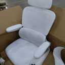 TRALT Ergonomic Office Chair - Desk Chair with Adjustable Headrest Lumbar Support Computer Chair - Mesh Comfy Chair with Flip-up Armrests - Gaming Chairs for Adults Home Office (Leather, White)