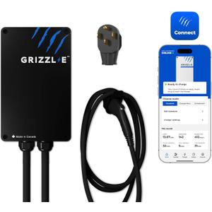Grizzl-E Smart Level 2 240V / 40A Electric Vehicle (EV) Charger, Metal Case UL Tested and Certified, Energy Star, Indoor/Outdoor Electric Car Fast Charging Station, NEMA 14-50, Black (Classic)
