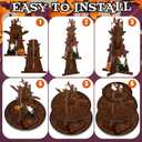 3 x Halloween Cupcake Stand Decoration 3 Tier Halloween Cardboard Cupcake Holder Halloween Party Pumpkin Ghost Cat Cupcake Tower for for Trick or Treat Birthday Baby Shower Party Decor (Tree)