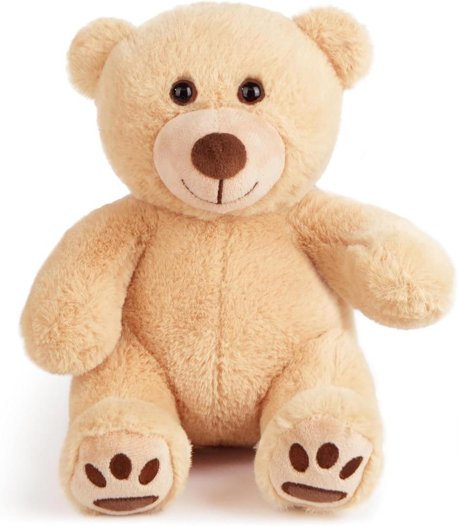 LotFancy Teddy Bear Stuffed Animal, 10 inch Brown Teddy Bear Plush Toy, Soft Plush Gifts for Kids Baby Toddlers on Baby Shower, Easter Decorations