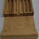 VaeFae Bamboo Knife Drawer Organizer, Knife Drawer Organizer Insert, Kitchen Drawer Knife Block for 12 Knives and a PLUS Slot for your Knife Sharpener (Without Knives)