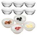 3in 2.5oz Small Clear Glass Ramekins Custard Bowls, 10 Pack Mini Glass Dipping Sauce Cups Pinch Bowl, Little Kitchen Condiment Ingredient Prep Salad Dishes, Dishwasher Microwave Freezer Safe