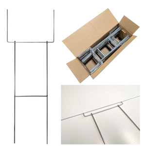 Heavy Duty Yard Sign Stakes, 30 inch Goalpost H Stakes, American Made, Overlap Weld for Maximum Strength, Galvanized Steel (10 Pack )