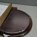 Angel Shield Toilet Seat Round Wood with Slow Close,Easy Clean,Quick-Release Hinges (Round,Dark Walnut)