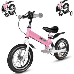 Balance Bike 2 in 1,The Dual Use of a Kids Balance Bike and Kids Bike,12 14 Inches for 2-6 Years Old,with Shock Absorbers, Fenders, Pedals, Auxiliary Wheels