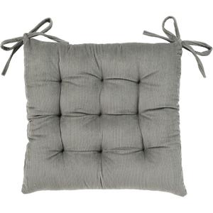 HLOVME Corduroy Chair Cushion with Ties Ultra Soft Warm Floor Cushion for Kids Reading Nook Comfortable Square Seat Cushion for Adult 15.7x15.7, Grey