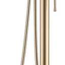 Brushed Gold Freestanding Tub Faucet, 360° Swivel Floor Mounted Bathtub Filler with High-Pressure Handheld Spray, Solid Brass Vintage Telephone Shower Combo for Clawfoot Soaking Tubs, flexible 59-inch (150cm) stainless steel hose