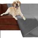Ameritex Pet Bed Blanket Reversible 100% Waterproof Velvet Super Soft for Sofa and Bed (68x82 Inches, Light Grey+Grey)