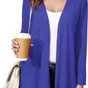 Women's Lightweight Open Front Cardigans Casual Soft Drape Spring Summer Fall Cardigan S-3XL (Blue, S)