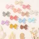 jollybows Mini Lined Hair Clips Bows for Babies, Infants, Toddlers, Girls and Teens - 40pcs 2" Tiny Barrettes