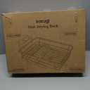 Stainless Steel Dish Drying Rack for Kitchen Counter, Sink Organization and Storage Essentials with Silverware & Utensil Holder, Home and Apartment Decor, 12''W x 15.5''L, Black