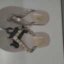 Skechers Meditation Daisy Crush Womens 9 Grey Sandal Thong Comfort NEW