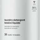 ATTITUDE Laundry Detergent Liquid, Natural Origin Ingredients, EWG Verified, High Efficiency (HE), Infused with Essential Oils, For White and Colored Clothing, Lavender & Rosemary, 38 Loads, 32 Fl Oz