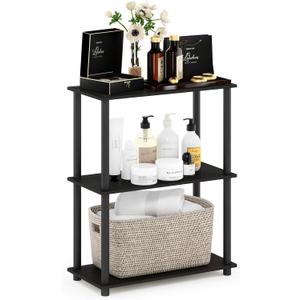 Furinno Turn-N-Tube Display Rack, 3-Tier Single, Espresso/Black