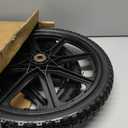 GICOOL 20" Flat Free Tire and Wheel, with 3/4" & 5/8" Bearing, 2.45" Centered Hub, Replacement Wheel For Rubbermaid Wheelbarrow, Garden Yard Cart, 2 Pcs, 20x2.0"d