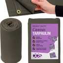 CCS Waterproof Canvas Tarp Cover (21oz)  Heavy Duty Duck Cloth, Waxed Canvas Tarpaulin with Rustproof Brass Grommets for Camping, Construction, Equipment & Outdoor Use (Olive Drab,8x10 Ft)