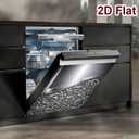 Dishwasher Magnet Cover Silver 23x26 inch, 2D Faux Metal Decorative Magnetic Dishwasher Cover, Waterproof Removable Appliance Cover Magnet for Modern Kitchen Decor, 23 inches x 25.5 inches