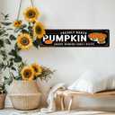 Rustic Freshly Baked Pumpkin Metal Sign - Autumn Pumpkins Pie Decorative Sign - 16x4 Inch, Vintage Style Sign for Kitchen, Cafe, Bar, Porch, Farmhouse Decor, Thanksgiving Day Decor