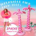 LaRandom 2 Pcs Giant Inflatable Pink Palm Trees Hot Pink Beach Themed Party Blow up Outdoor Decorations for Women Summer Beach Hawaiian Theme Birthday Photo Booth Pool Entrance Decor (5.5 ft)