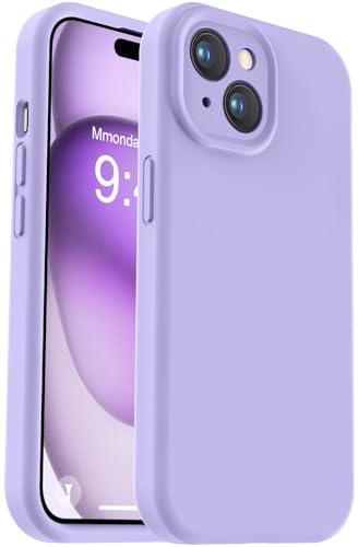 Vooii Compatible with iPhone 15 Case, Upgrade Defender Liquid Silicone, [Enhanced Camera Protection] [Soft Anti-Scratch Microfiber Lining] Shockproof Phone Case for iPhone 15 6.1 inch - Light Purple