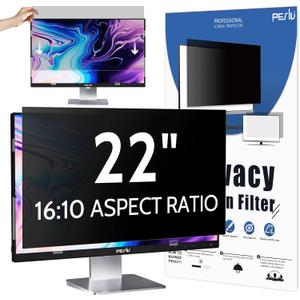 Peslv Privacy Screen for Computer Monitor 22 Inch 16:10 Aspect Ratio, Anti Blue Light Glare Removable 22 in Privacy Screen Filter Protective Film, HD 22 Inch Privacy Screen Protector for Monitor