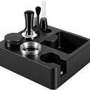 51mm Espresso Accessories Kit, Espresso Knock Box and Tamping Station, Coffee Tamper, Distributor, WDT Distribution Tool, Dosing Funnel and Puck Screen Set Fits Delonghi 51 mm Portafilter