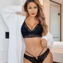 Avidlove Lace Bralette for Women Sexy Wireless Bralettes Non Padded Bralette V Neck Minimizer Lingerie (Black, XL)