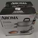 AROMA Rice Cooker, 3-Cup (Uncooked) / 6-Cup (Cooked), Steamer, Small Rice Cooker, Oatmeal Cooker, Soup Maker, Auto Keep Warm, 1.5 Qt, White, ARC-743-1NG