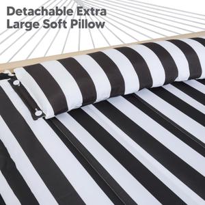 SUNCREAT Double Quilted Hammock, Black Stripes