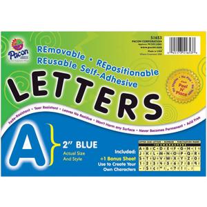 Pacon Self-Adhesive Letters, 2", Blue, Pack Of 159