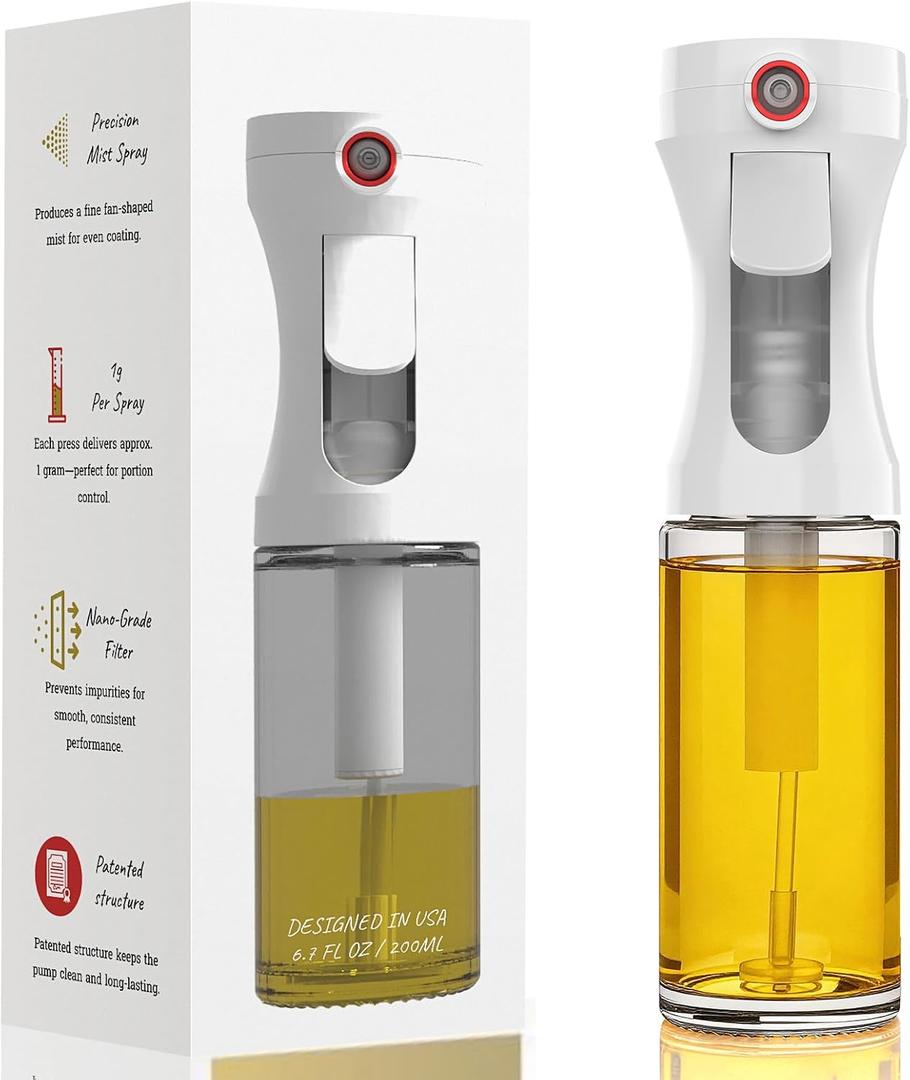 Olive Oil Sprayer for Cooking,Glass Oil Sprayer Mister Spray Bottle, 1g Per Press Oil Spritzer, Olive Oil Spray Bottle Dispenser for Air Fryer, Salad, Grilling, Kitchen Gadgets Essentials Tools