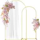 Wedding Arch Backdrop Stand Set of 2 (7.2FT, 6FT) Gold Wedding Balloon Arched Backdrop Stand Square Arch Frame for Birthday Party Bridal Baby Shower Ceremony Decoration