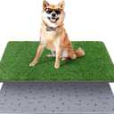 Dog Grass Mat with Pee Pad, Artificial Indoor Turf Grass Potty Training Pads for Dogs Tray Doggies Washable Reusable Puppy Pads Leakproof Pee on Outdoor Patio Balcony Apartment(24.5x39'') (Floral)