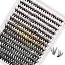 Uilulu Lash Clusters kit 8-18mm DIY Lash Extension Kit 168 Natural Lash Clusters 0.07D D Curl Wispy Individual Eyelash Clusters False Lashes Eye Lash Extension Lash Kits Extensions Kit （04）