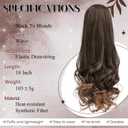 PEACOCO Long Wavy Drawstring Ponytail for Black Women - 18 Inch Blonde Ponytail Extension Synthetic Pony Tails Hair Extensions Hairpiece for Daily Use