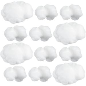 Jetec 12 Pieces Artificial Cloud Props Imitation 3D Cloud Shape Hanging Decorations Room DIY Decorative Hanging Ornament for Wedding Party Stage Show Decor (Small and Medium Size)