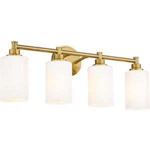 FEMILA 25" Brushed Gold Bathroom Light Fixtures, 4 Light Vanity Light Fixture, Bathroom Lighting with Milk White Glass, 4FYC56B-4W BG-MG
