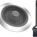 2 x 3 in 1 Sink Strainer Stopper and Pop-up Kitchen Sink Drain Strainer, Stainless Steel Filter with Bigger Basket, Anti-Clogging Kitchen Sink Drain Stopper for US Standard 3-1/2 Inch Drain